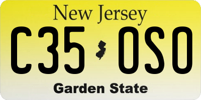 NJ license plate C35OSO