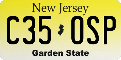 NJ license plate C35OSP