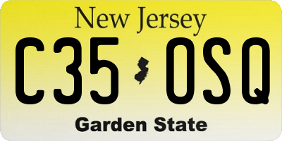 NJ license plate C35OSQ