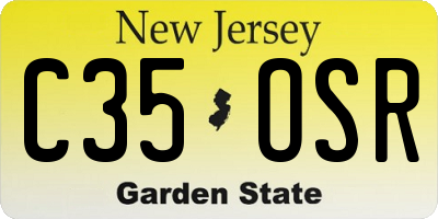 NJ license plate C35OSR