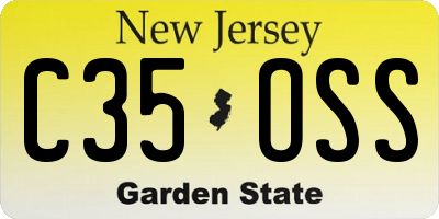 NJ license plate C35OSS