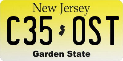 NJ license plate C35OST
