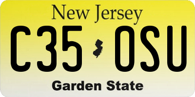 NJ license plate C35OSU