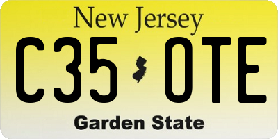 NJ license plate C35OTE