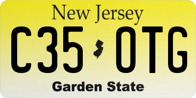NJ license plate C35OTG