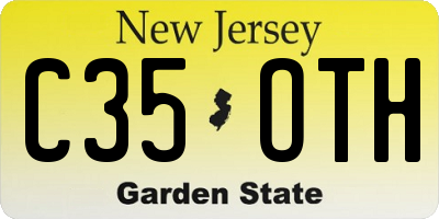 NJ license plate C35OTH