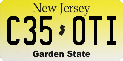 NJ license plate C35OTI