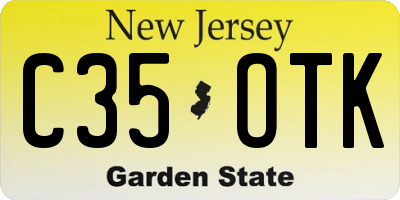 NJ license plate C35OTK