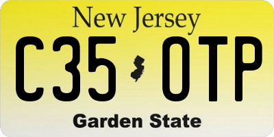 NJ license plate C35OTP