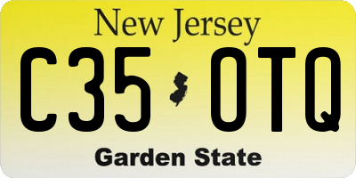 NJ license plate C35OTQ