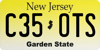 NJ license plate C35OTS