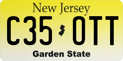NJ license plate C35OTT