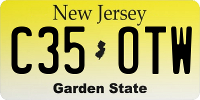 NJ license plate C35OTW