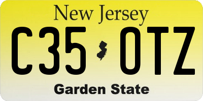 NJ license plate C35OTZ