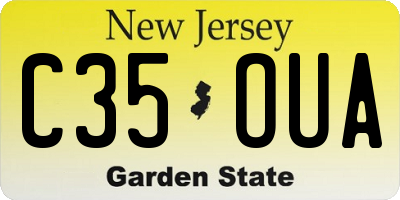 NJ license plate C35OUA