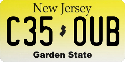 NJ license plate C35OUB