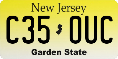 NJ license plate C35OUC