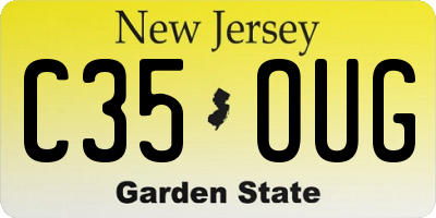NJ license plate C35OUG