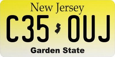 NJ license plate C35OUJ