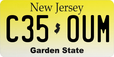 NJ license plate C35OUM