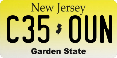 NJ license plate C35OUN