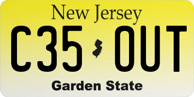 NJ license plate C35OUT