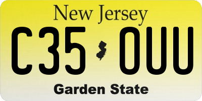 NJ license plate C35OUU