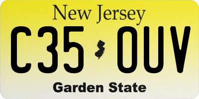 NJ license plate C35OUV