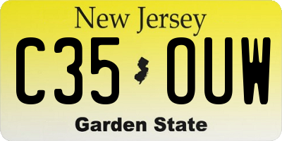 NJ license plate C35OUW