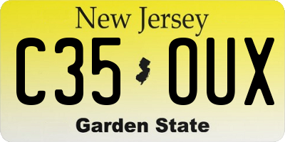 NJ license plate C35OUX
