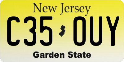 NJ license plate C35OUY