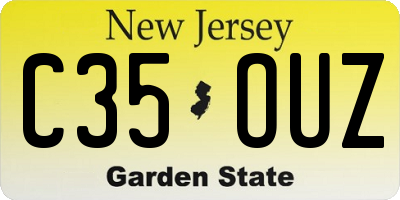 NJ license plate C35OUZ