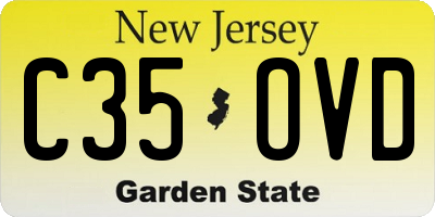 NJ license plate C35OVD