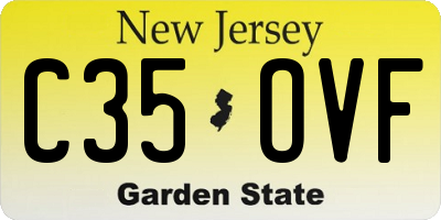 NJ license plate C35OVF