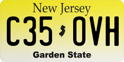 NJ license plate C35OVH