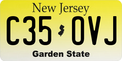 NJ license plate C35OVJ