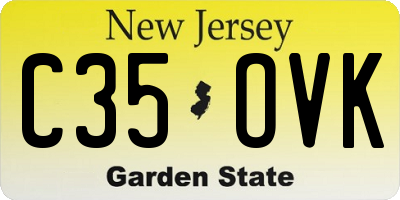 NJ license plate C35OVK