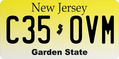 NJ license plate C35OVM