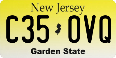 NJ license plate C35OVQ