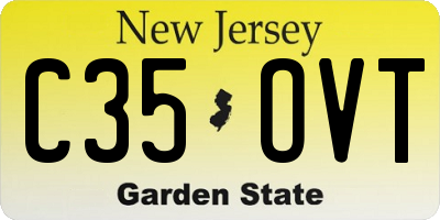 NJ license plate C35OVT