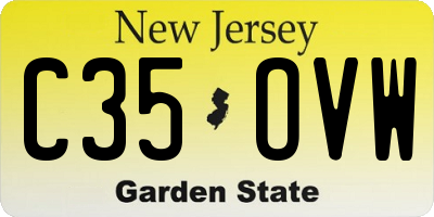NJ license plate C35OVW