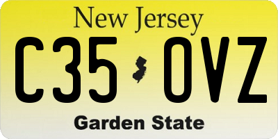 NJ license plate C35OVZ