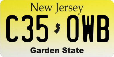NJ license plate C35OWB