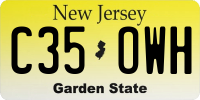 NJ license plate C35OWH