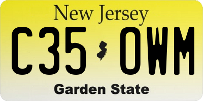 NJ license plate C35OWM