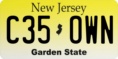 NJ license plate C35OWN