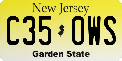 NJ license plate C35OWS