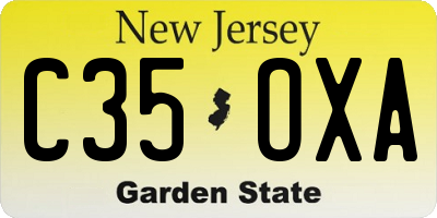 NJ license plate C35OXA
