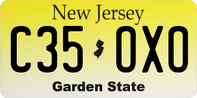 NJ license plate C35OXO