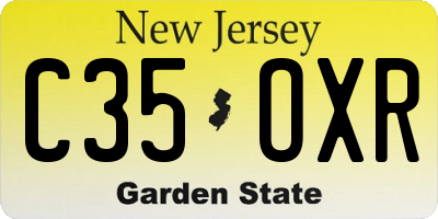 NJ license plate C35OXR